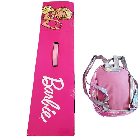 NIB Mattel Barbie 3-Wheel Tilt Scooter & Barbie Pink Sequin Back Pack Bundle LOT - Picture 5 of 10